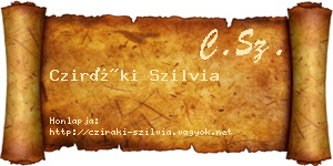 Cziráki Szilvia névjegykártya