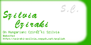 szilvia cziraki business card